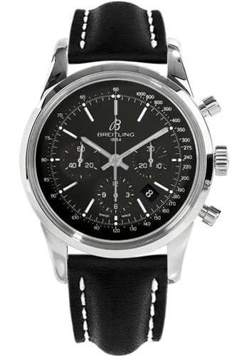 Breitling Watches - Transocean 01 Chronograph Stainless Steel - Style No: AB015212/BA99-leather-black-tang
