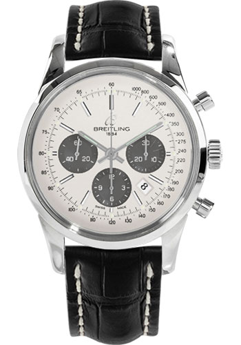 Breitling Watches - Transocean 01 Chronograph Stainless Steel - Style No: AB015212/G724-croco-black-folding