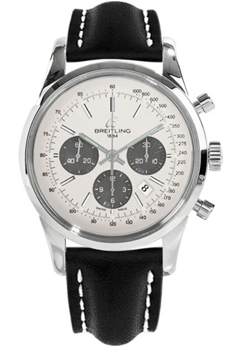 Breitling Watches - Transocean 01 Chronograph Stainless Steel - Style No: AB015212/G724-leather-black-tang