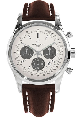 Breitling Watches - Transocean 01 Chronograph Stainless Steel - Style No: AB015212/G724-leather-brown-tang