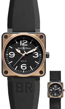 Bell & Ross Watches - BR 01-92 Automatic Pink Gold and Carbon - Style No: BR 01-92 Bicolor