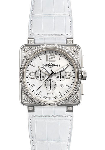 Bell & Ross Watches - BR 01-94 Chronograph Diamonds - Style No: BR 01-94 Full Diams White