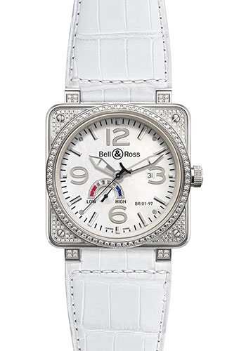 Bell & Ross Watches - BR 01-97 Power Reserve Diamonds - Style No: BR 01-97 Full Diams White