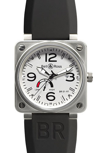 Bell & Ross Watches - BR 01-97 Power Reserve Steel - Style No: BR 01-97 Steel White