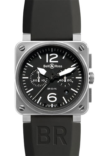 Bell & Ross Watches - BR 03-94 Chronograph Steel - Style No: BR 03-94 Steel Black