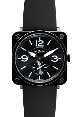 Bell & Ross Watches - BR-S Quartz Black Ceramic - Style No: BR-S Black Ceramic Rubber