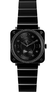 Bell & Ross Watches - BR-S Quartz Ceramic Phantom - Style No: BR-S Black Ceramic Phantom Diamonds