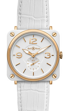 Bell & Ross Watches - BR-S Quartz Ceramic - Style No: BR-S White Ceram Gold