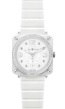 Bell & Ross Watches - BR-S Quartz Ceramic Phantom - Style No: BR-S White Ceramic Phantom Diamonds