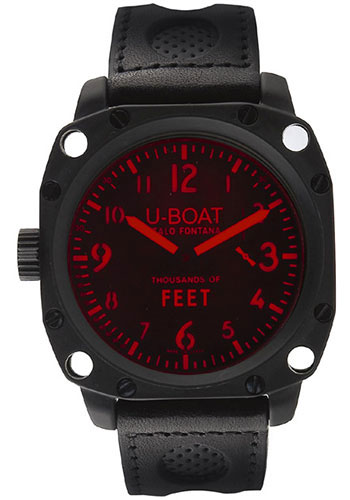 U-Boat Watches - Thousands Of Feet 50 Black Steel Brushed - Style No: 1916