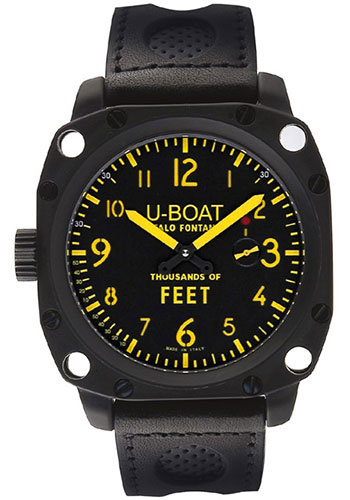 U-Boat Watches - Thousands Of Feet 50 Black Steel Brushed - Style No: 1918