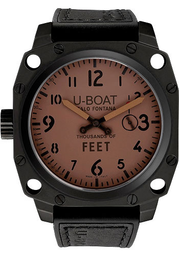 U-Boat Watches - Thousands Of Feet 50 Black Steel Brushed - Style No: 5327