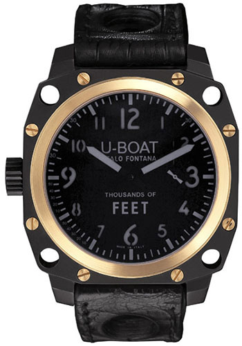U-Boat Watches - Thousands Of Feet 43 Black Steel and Gold - Style No: 5328