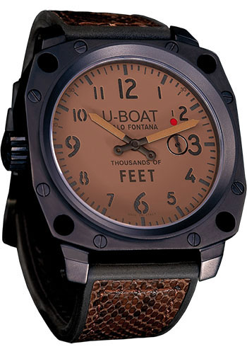 U-Boat Watches - Thousands Of Feet 50 Black Steel Brushed - Style No: 5418