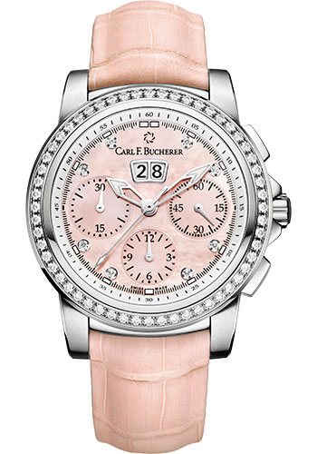 Carl F. Bucherer Watches - Patravi ChronoDate Stainless Steel - Diamonds - Style No: 00.10611.08.84.12