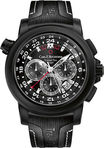 Carl F. Bucherer Watches - Patravi TravelTec Black Stainless Steel - Style No: 00.10620.12.33.01