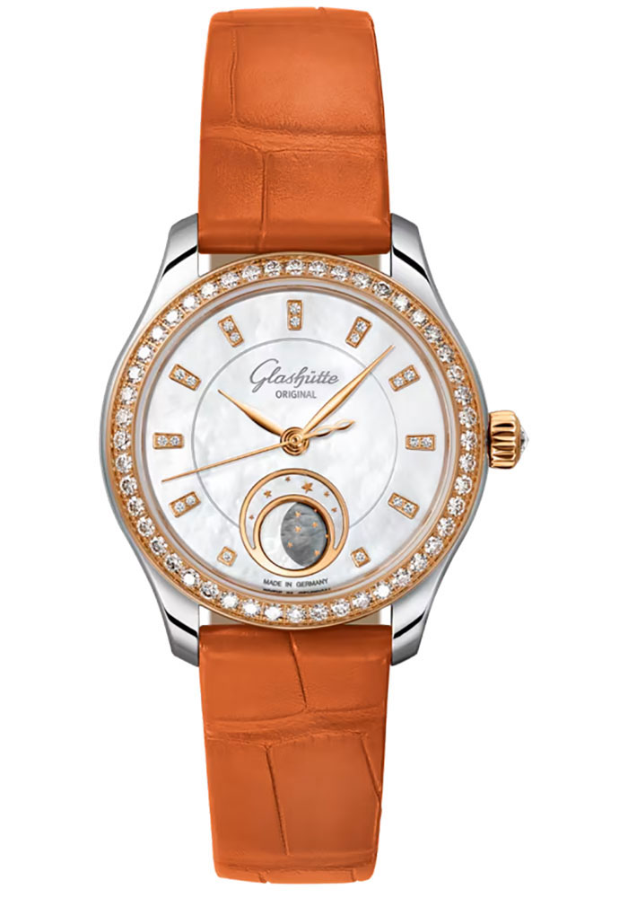 Glashutte Original Watches - Serenade Luna Steel and Red Gold - Alligator Strap - Style No: 1-35-14-01-16-04