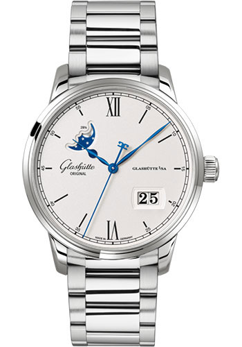 Glashutte Original Watches - Senator Excellence Panorama Date Moon Phase Stainless Steel - Bracelet - Style No: 1-36-04-01-02-71