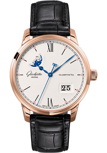 Glashutte Original Watches - Senator Excellence Panorama Date Moon Phase Red Gold - Alligator Strap - Style No: 1-36-04-02-05-01