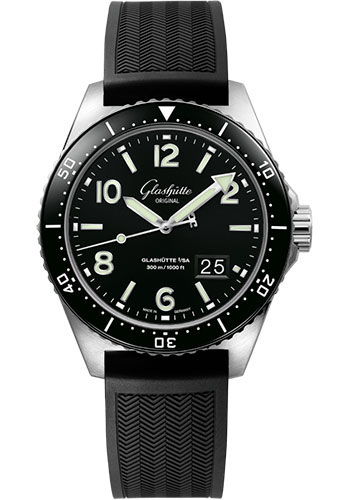 Glashutte Original Watches - SeaQ Panorama Date Stainless Steel - Rubber Strap - Style No: 1-36-13-01-80-06