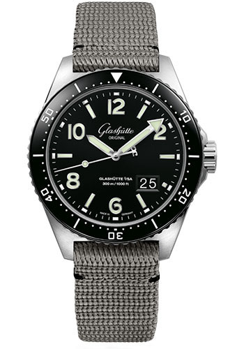 Glashutte Original Watches - SeaQ Panorama Date Stainless Steel - Synthetic Strap - Style No: 1-36-13-01-80-08