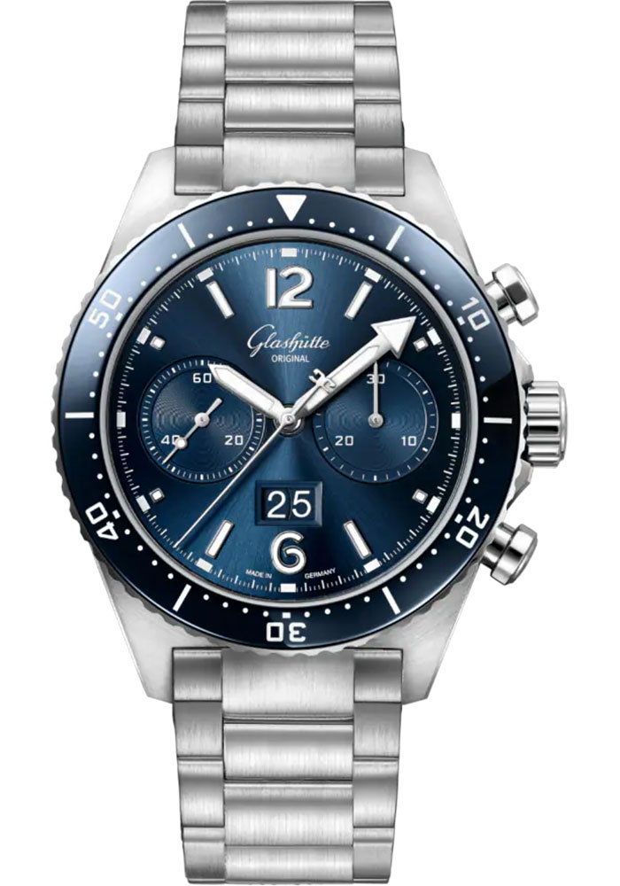 Glashutte Original Watches - SeaQ Chronograph Stainless Steel - Bracelet - Style No: 1-37-23-02-81-70
