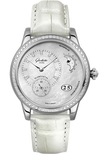 Glashutte Original Watches - PanoMatic Luna Stainless Steel - Alligator Strap - Pin Buckle - Style No: 1-90-12-01-12-01