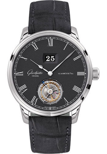 Glashutte Original Watches - Senator Tourbillon White Gold - Alligator Nubuk Strap - Style No: 1-94-03-04-04-02