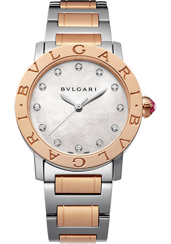 Bulgari Watches - Bulgari Bulgari 33 mm - Steel and Pink Gold - Bracelet - Style No: 101891