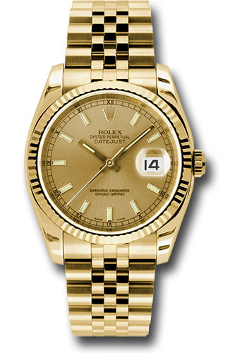 Rolex Watches - Datejust 36 Yellow Gold - Fluted Bezel - Jubilee - Style No: 116238 chsj