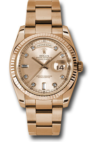 Rolex Watches - Day-Date 36 Pink Gold - Fluted Bezel - Oyster - Style No: 118235 chdo