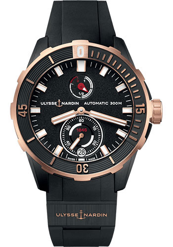Ulysse Nardin Watches - Diver Chronometer 44mm - Titanium And Rose Gold - Style No: 1185-170-3/BLACK