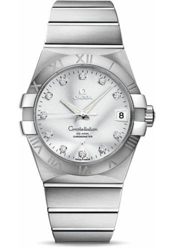 Omega Watches - Constellation Co-Axial 38 mm - Brushed Stainless Steel - Style No: 123.10.38.21.52.001