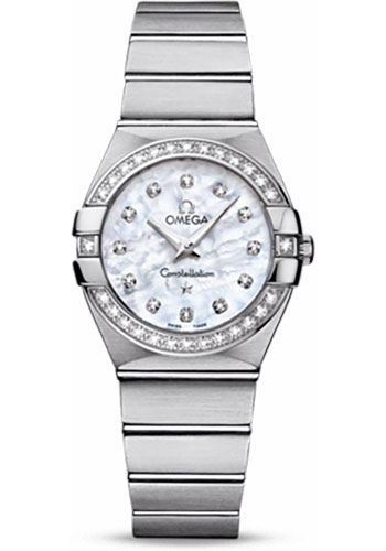Omega Watches - Constellation Quartz 27 mm - Brushed Stainless Steel - Style No: 123.15.27.60.55.001