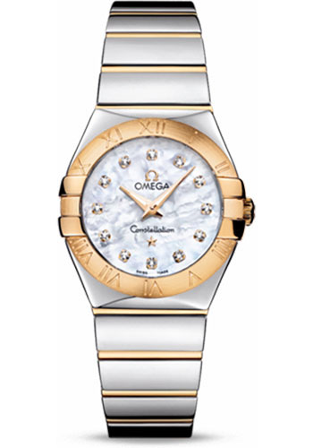 Omega Watches - Constellation Quartz 27 mm - Polished Steel and Yellow Gold - Style No: 123.20.27.60.55.004