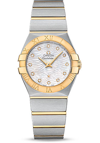 Omega Watches - Constellation Quartz 27 mm - Brushed Steel And Yellow Gold - Style No: 123.20.27.60.55.008