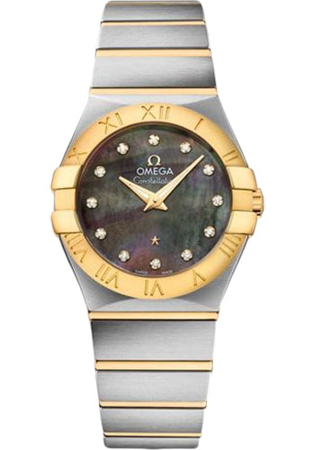 Omega Watches - Constellation Quartz 27 mm - Brushed Steel and Yellow Gold - Style No: 123.20.27.60.57.007