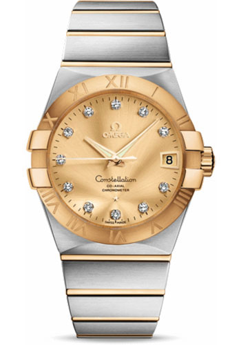 Omega Watches - Constellation Co-Axial 38 mm - Brushed Steel and Yellow Gold - Style No: 123.20.38.21.58.001