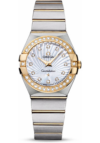 Omega Watches - Constellation Quartz 27 mm - Brushed Steel and Yellow Gold - Style No: 123.25.27.60.55.004