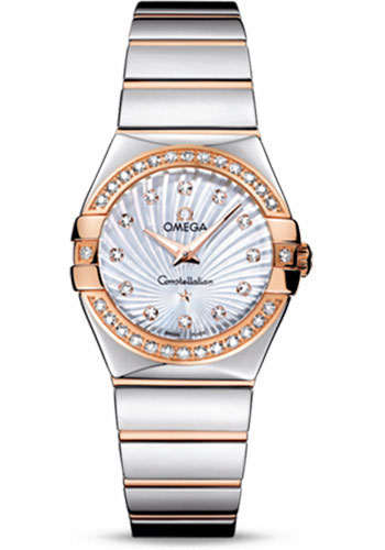 Omega Watches - Constellation Quartz 27 mm - Polished Steel and Red Gold - Style No: 123.25.27.60.55.006