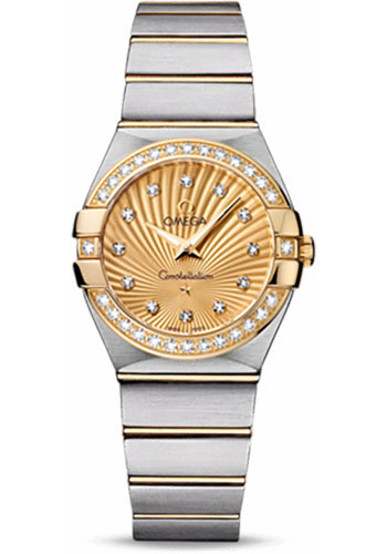 Omega Watches - Constellation Quartz 27 mm - Brushed Steel and Yellow Gold - Style No: 123.25.27.60.58.001