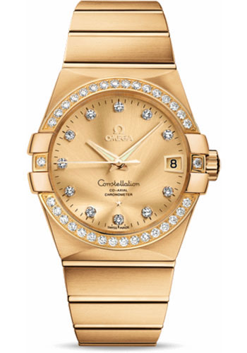Omega Watches - Constellation Co-Axial 38 mm - Brushed Yellow Gold - Style No: 123.55.38.21.58.001