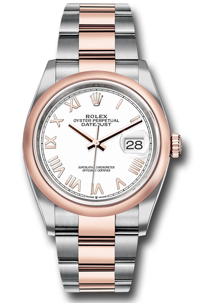 Rolex Watches - Datejust 36 Steel and Pink Gold - Domed Bezel - Oyster - Style No: 126201 whnro