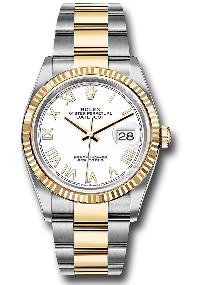 Rolex Watches - Datejust 36 Steel and Yellow Gold - Fluted Bezel - Oyster - Style No: 126233 whnro