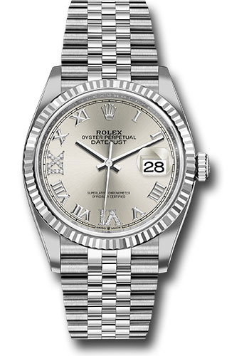 Rolex Watches - Datejust 36 Steel and White Gold - Fluted Bezel - Jubilee - Style No: 126234 sdr69j