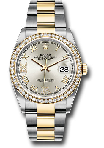 Rolex Watches - Datejust 36 Steel and Yellow Gold - Diamond Bezel - Oyster - Style No: 126283RBR sdr69o