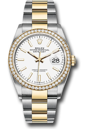Rolex Watches - Datejust 36 Steel and Yellow Gold - Diamond Bezel - Oyster - Style No: 126283RBR wio