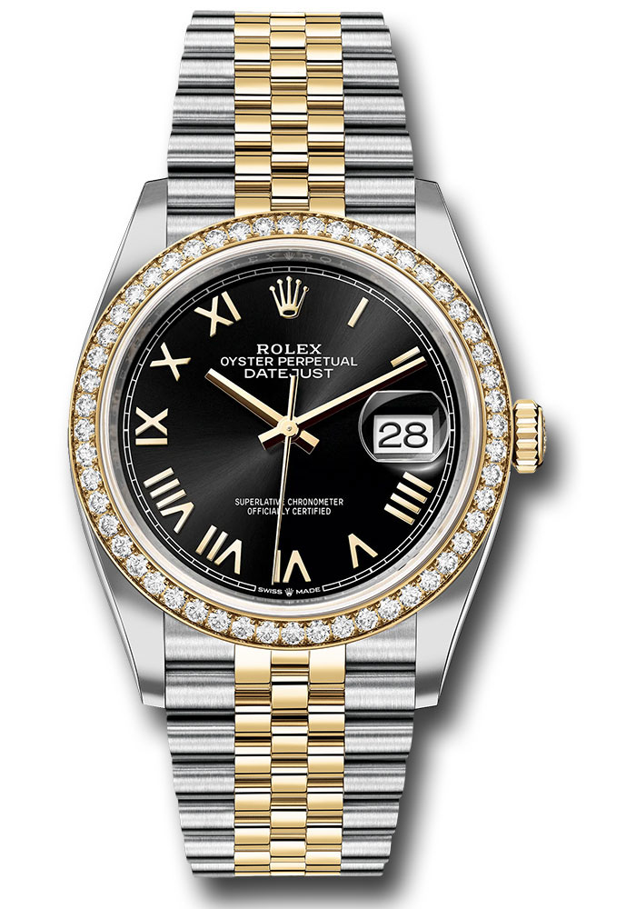 Rolex Watches - Datejust 36 Steel and Yellow Gold - Diamond Bezel - Jubilee - Style No: 126283rbr bknrj