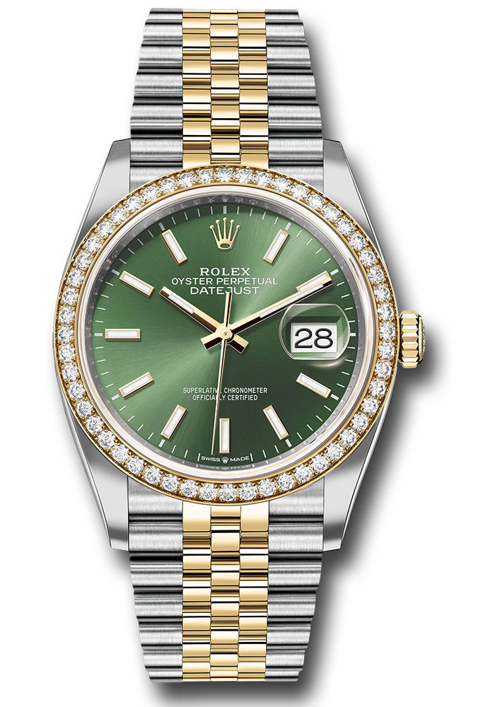 Rolex Watches - Datejust 36 Steel and Yellow Gold - Diamond Bezel - Jubilee - Style No: 126283rbr ogij