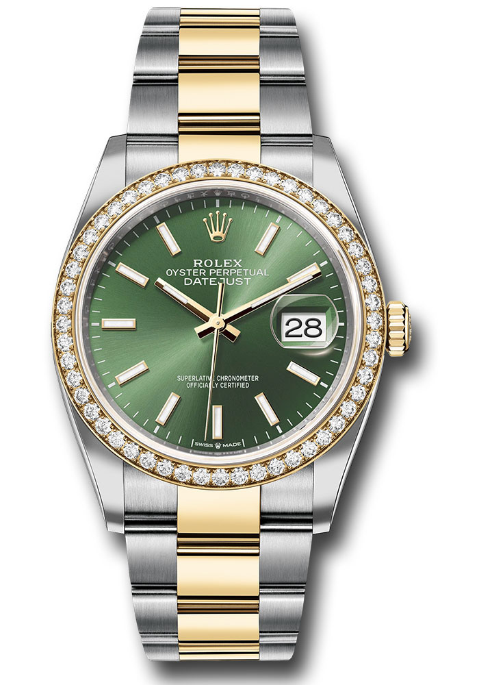 Rolex Watches - Datejust 36 Steel and Yellow Gold - Diamond Bezel - Oyster - Style No: 126283rbr ogio